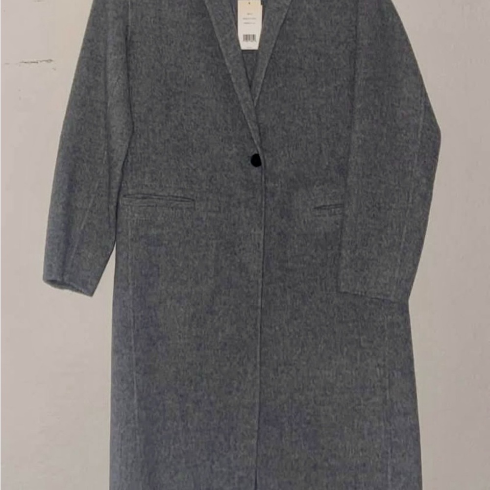 Vince Gray Wool Pea Coat Tailored Minimalist Design